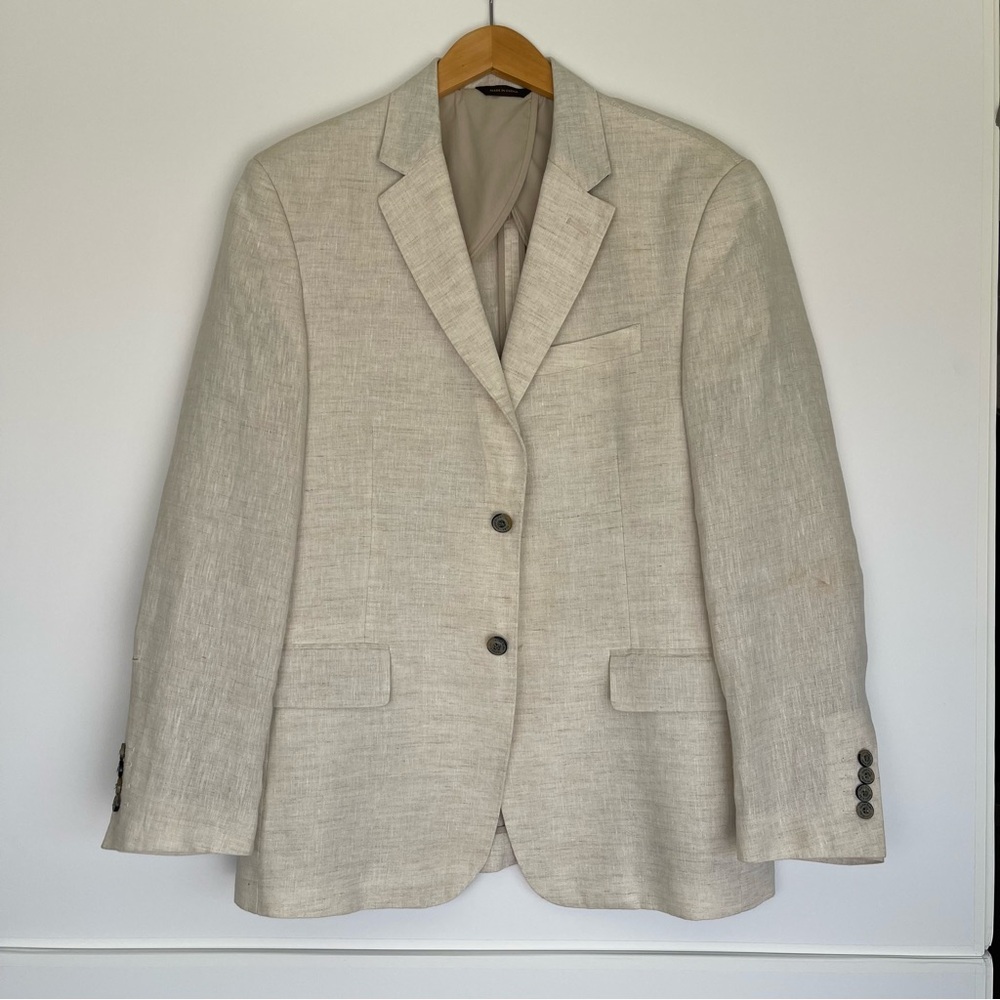 Tasso Elba Cream Sport Coat Linen Blend